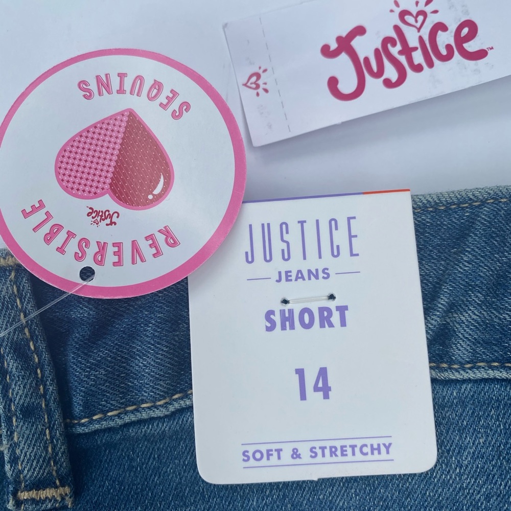 🍭2/$15🍭NWT Justice Jean Shorts and Tee - Picture 5 of 9